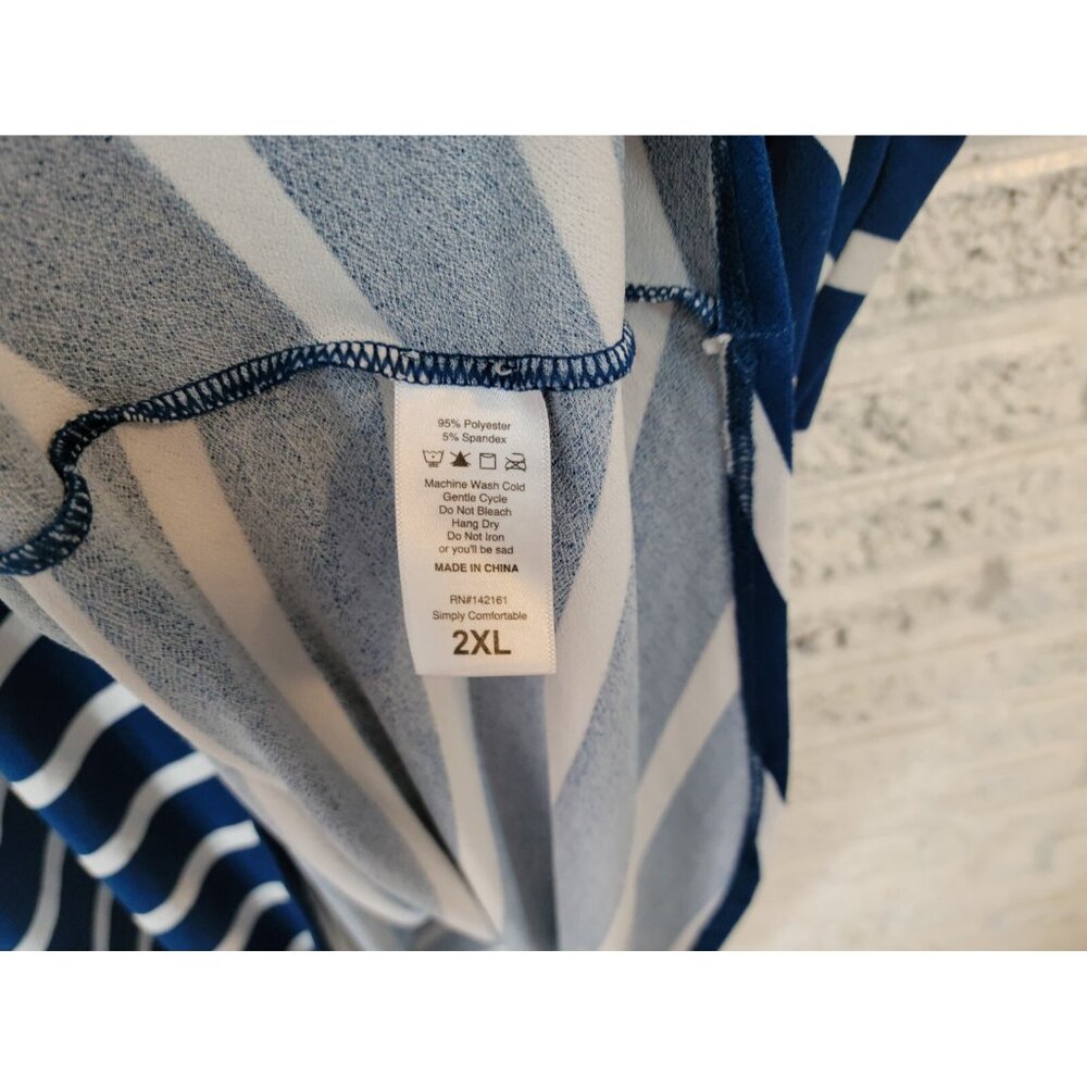 Lularoe Women Top 2XL Plus Tunic Sleeveless Dress Asymmetric Blue STR19E - Picture 11 of 11